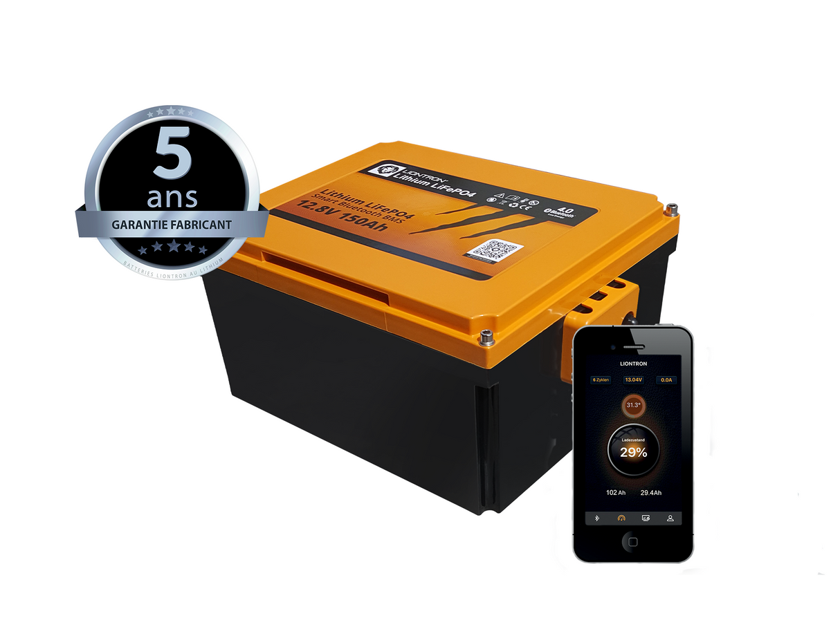 Batterie 150Ah lithium LiFePo4 Liontron avec BMS intégré et Bluetooth sous siege