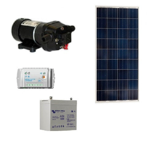 Kit pompe solaire FLOJET 19 l / min avec batterie