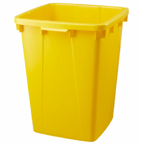 Poubelle de tri  JAUNE rectangulaire 90 litres sans couvercle