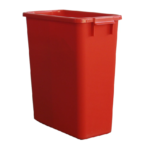 Poubelle de tri rectangulaire 60 Litres rouge sans couvercle