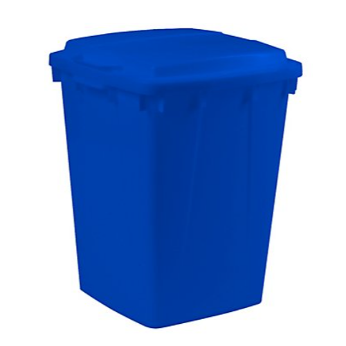 Poubelle de tri  bleue rectangulaire 90 litres sans couvercle